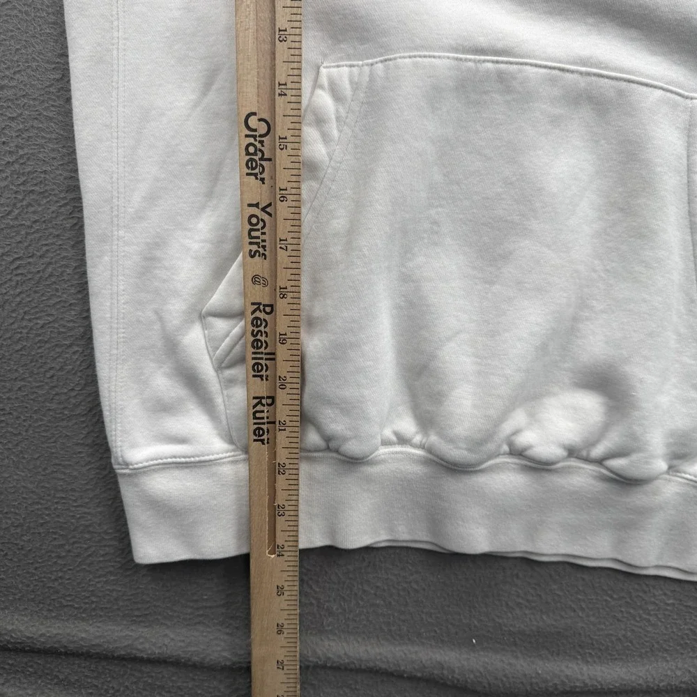 Nike Hoodie Mens Small White Just Do It Back Graphic Pullover Fleece Sweatshirt